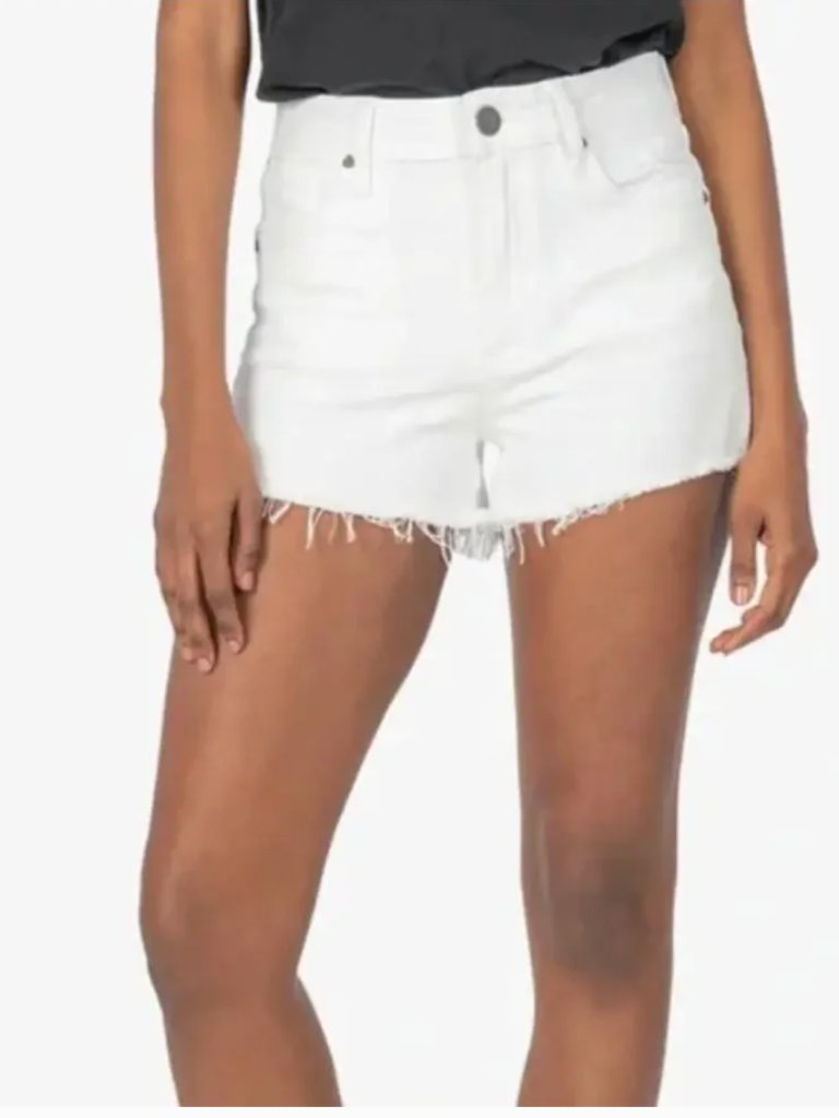 Kut From The Kloth Jane High Rise Short - Distressed White